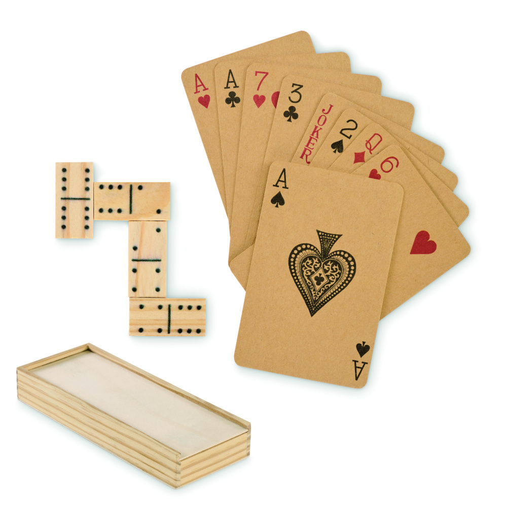 Logo trade promotional giveaway photo of: Domino and cards set