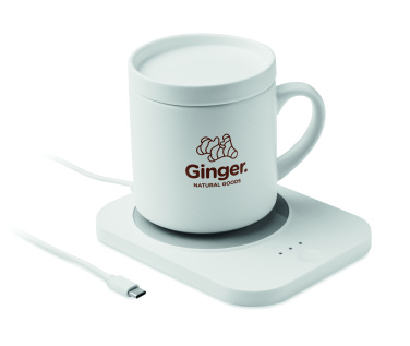 Logo trade promotional merchandise picture of: Wireless charger mug warmer set
