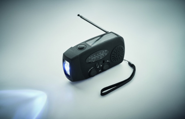 Logo trade promotional merchandise picture of: Portable radio SOS with LED torch