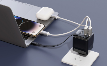 Logo trade promotional giveaways picture of: Urban Vitamin Mendocino 65W GaN charger retractable cable