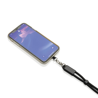 Logo trade promotional gifts image of: LoopAmp RCS RPET adjustable phone wrist strap 60W cable