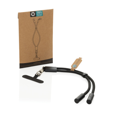Logo trade promotional giveaway photo of: LoopAmp RCS RPET adjustable phone wrist strap 60W cable