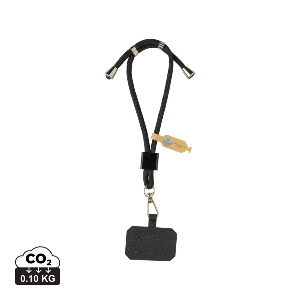 Logo trade promotional item photo of: CarryLoop RCS recycled PET adjustable phone holder wristlet