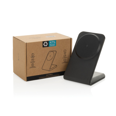 Logotrade promotional product image of: VoltPerch RCS recycled plastic 15W magnetic wireless charger