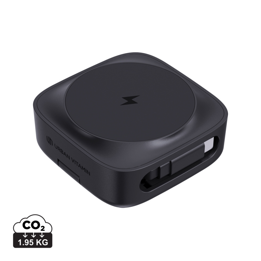Logo trade promotional item photo of: Urban Vitamin Goleta 2-in-1 15W magnetic wireless charger