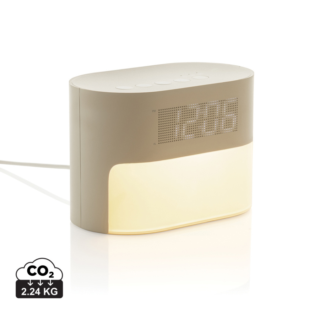 Logo trade promotional merchandise photo of: LumaRise RCS reycled plastic white noise alarm clock