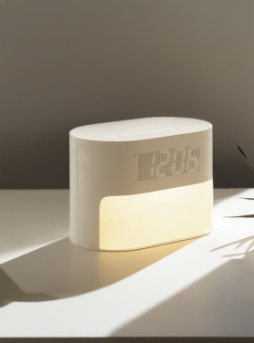 Logo trade promotional giveaways picture of: LumaRise RCS reycled plastic white noise alarm clock