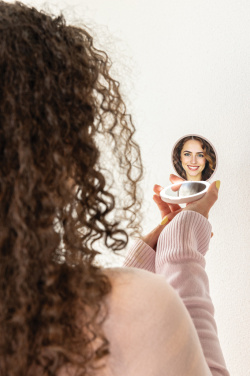 Logotrade advertising product picture of: Lumora RCS recycled plastic LED re-chargeable make-up mirror