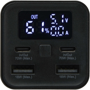 Logo trade promotional products image of: Acamar 20.000 mAh 70W recycled aluminium laptop power bank