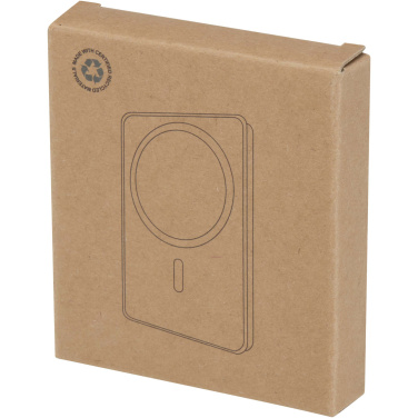 Logo trade promotional giveaways image of: Acrab 5000 mAh 15W magnetic wireless power bank with 20W PD - made from recycled plastic