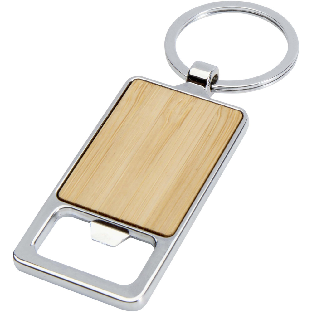Logo trade business gift photo of: Snapper bamboo keychain with bottle opener
