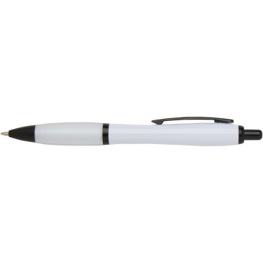 Logo trade corporate gifts image of: Nash recycled plastic ballpoint pen with black trims (black ink)