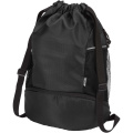 Nomad GRS recycled sports drawstring bag with bottom compartment 18L, Solid black