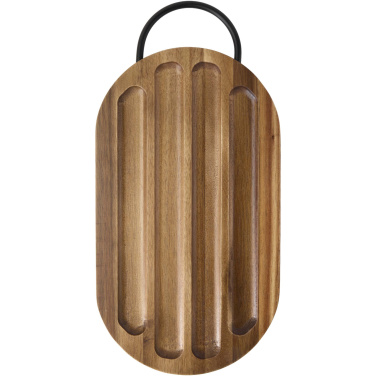 Logo trade promotional item photo of: Prestige acacia wood chopping board with bread knife