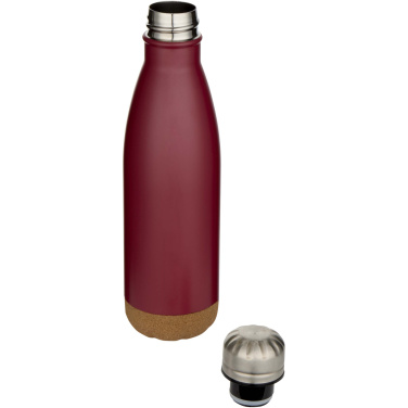 Logotrade promotional product image of: Cove 500 ml double wall vacuum insulated stainless steel water bottle with cork details