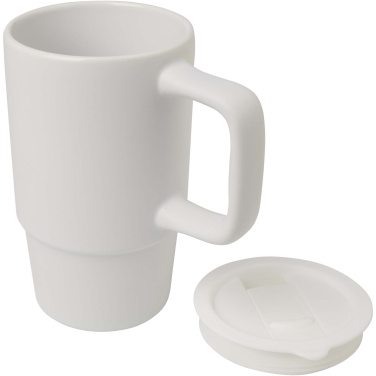 Logotrade promotional product picture of: Carter 450 ml ceramic mug with plastic lid