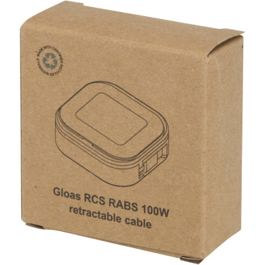 Logo trade promotional giveaway photo of: Gloas 5-in-1 recycled retractable data sync and 100W fast charge cable with smartphone tool kit