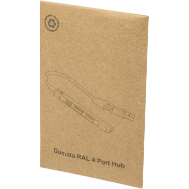 Logo trade promotional product photo of: Alkaid 4-port recycled aluminium USB-A and Type-C hub with dual input