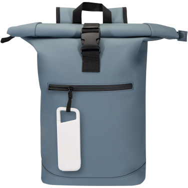 Logo trade advertising products image of: Alkes 5000 mAh 12W recycled plastic water resistant power bank with carabiner