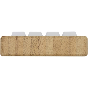 Logotrade promotional item image of: Algol recycled plastic phone stand and fidget toy with bamboo details