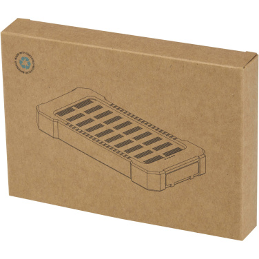 Logo trade promotional item photo of: Altair 5000 mAh 10W recycled plastic rugged solar power bank with built-in torch