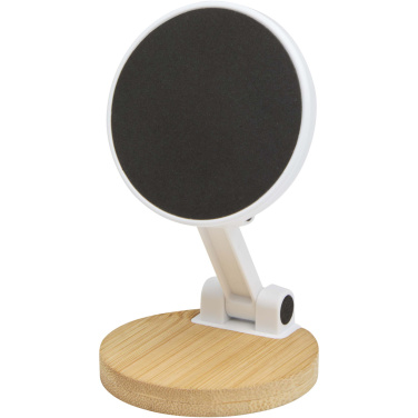 Logo trade corporate gifts picture of: Alcor recycled plastic foldeable magnetic phone stand with bamboo details