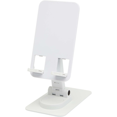 Logotrade advertising product image of: Alhena recycled plastic foldeable phone holder with metal desk stand