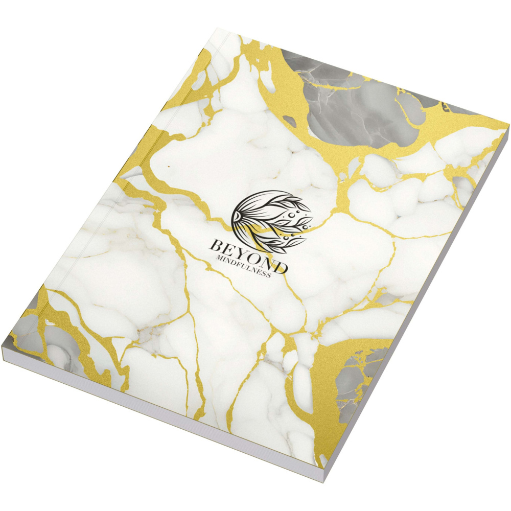 Logo trade promotional products image of: Novella Austen A5 metallic soft cover notebook - 100 sheets