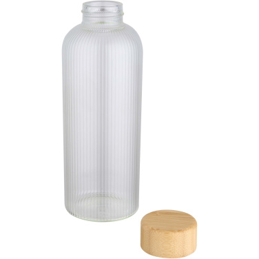 Logotrade promotional items photo of: Mirage 650 ml single-walled borosilicate glass bottle with bamboo lid