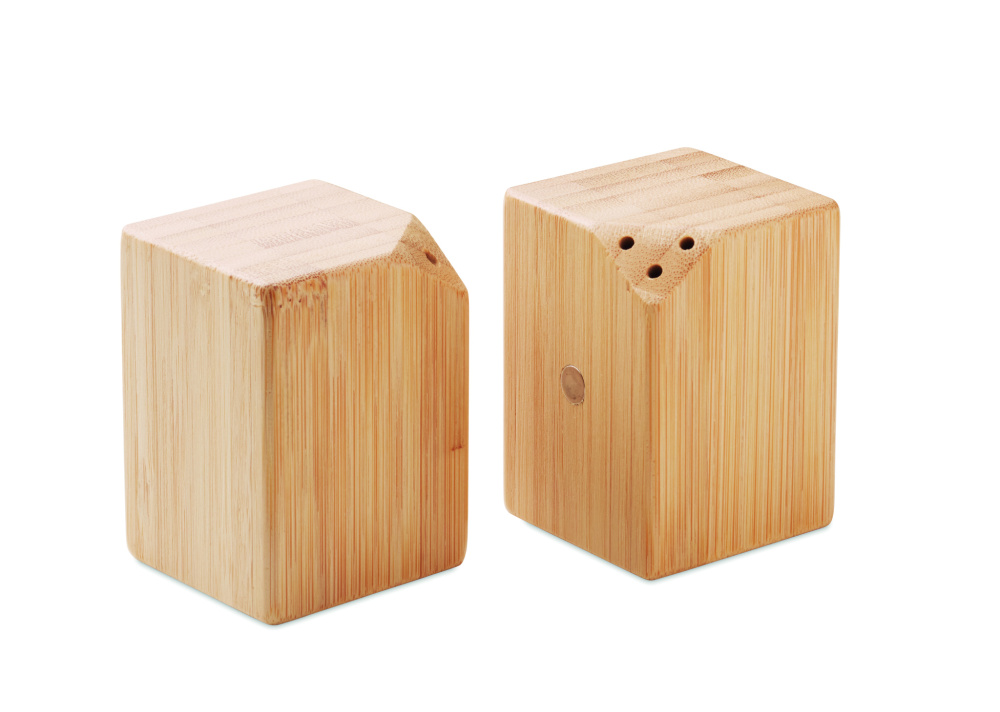 Logo trade promotional items image of: Bamboo salt & pepper set