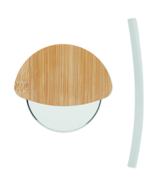 Logo trade promotional merchandise photo of: Round bamboo pizza cutter