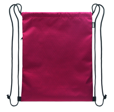 Logo trade promotional gifts image of: Drawstring bag in 420D RPET