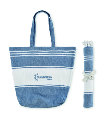 Logo trade corporate gifts picture of: Beach bag with hammam towel