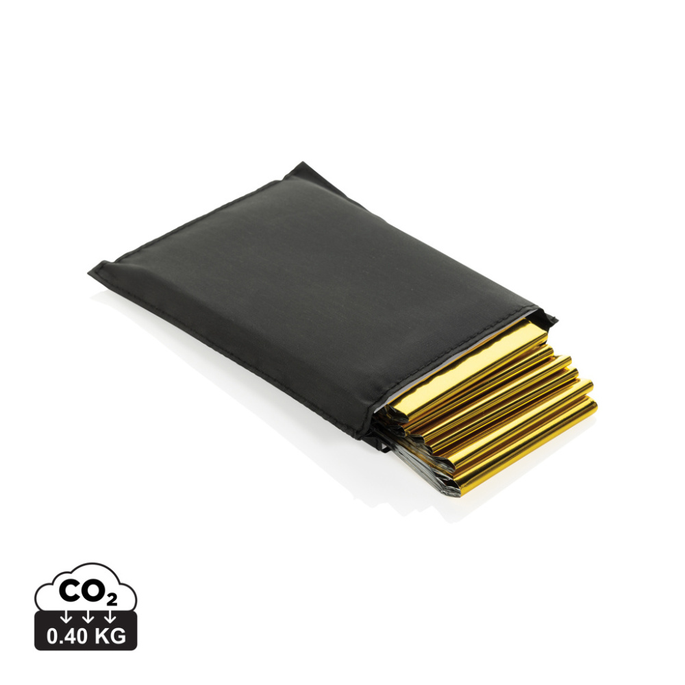 Logo trade advertising products picture of: Solra emergency blanket in RCS recycled RPET pouch