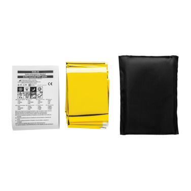 Logotrade promotional item picture of: Solra emergency blanket in RCS recycled RPET pouch