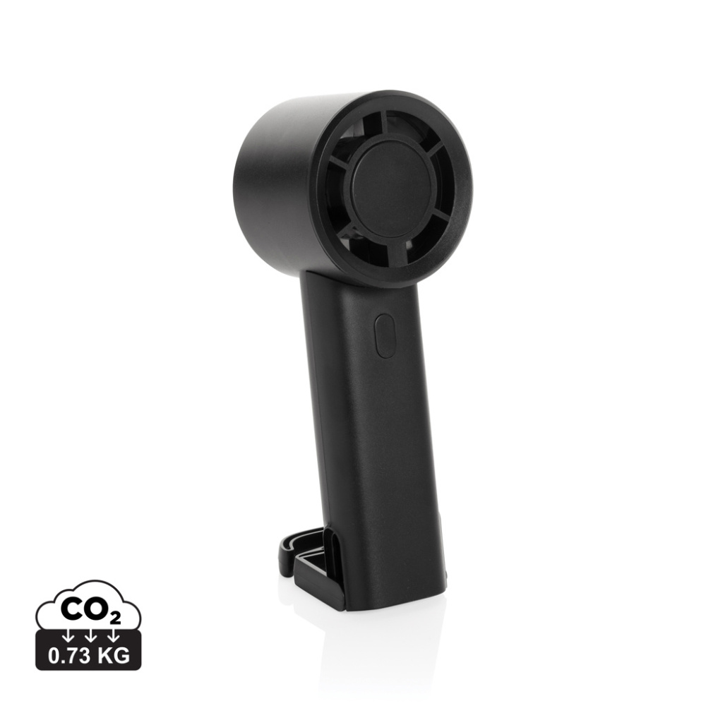 Logo trade corporate gifts image of: Twist RCS recycled plastic re-chargeable portable fan