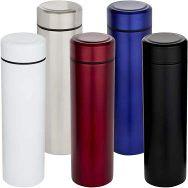 Logo trade promotional merchandise image of: Taylor 450 ml double wall stainless steel flask with tea strainer