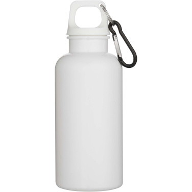 Logo trade promotional item photo of: Oregon 400 ml solid colour RCS recycled plastic water bottle with carabiner