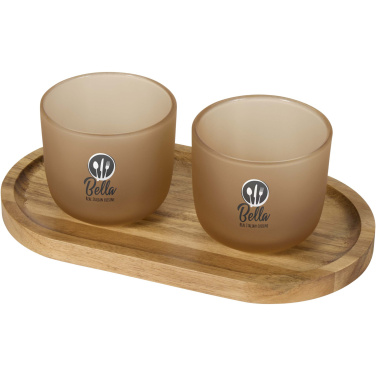 Logotrade promotional gifts photo of: Male wooden serving tray and glass cups set