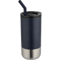 Grayson 480 ml RCS recycled insulated tumbler with straw, Navy