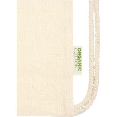 Logo trade promotional giveaway photo of: Odisha 100 g/m² OCS organic drawstring bag 5L