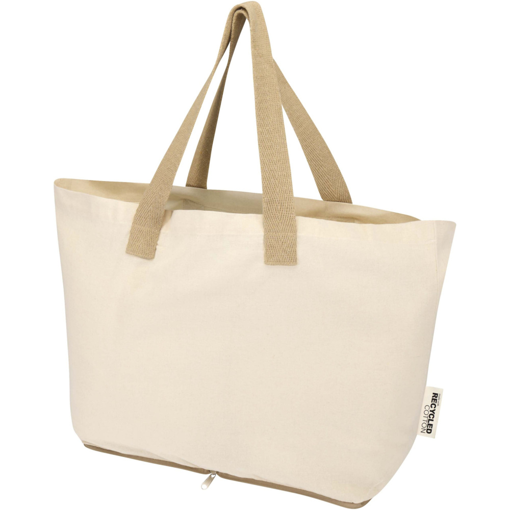 Logotrade advertising product image of: Sierra 140 g/m² GRS recycled foldable cotton tote bag 7L