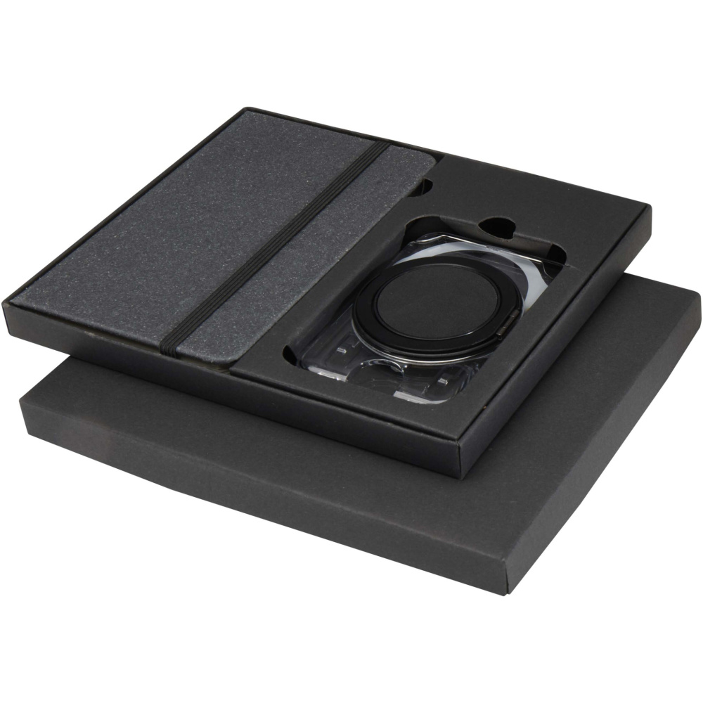 Logo trade promotional products image of: Kern A6 hard cover notebook and MagSafe wallet gift set