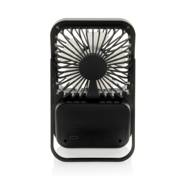 Logo trade promotional merchandise photo of: Aervina RCS recycled plastic re-chargeable desk fan