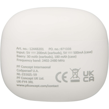 Logotrade promotional items photo of: Alterf recycled plastic True Wireless Bluetooth® headset with silicone eartips