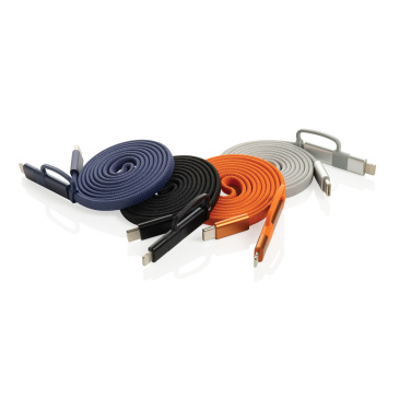 Logotrade promotional item image of: Arc RCS recycled Ultra-thin 60W 2 in 1 magnetic cable