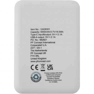 Logo trade reklaamkingi pilt: Asama 5000 mAh Type-C taaskasutatud plastist akupank