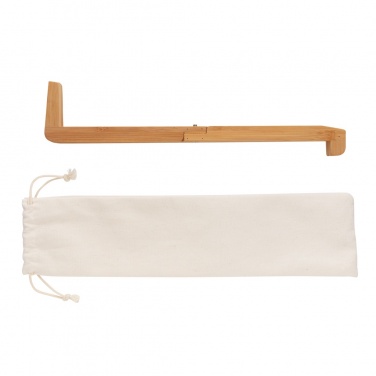 Logotrade firmakingi foto: Bambusest kaasaskantav sülearvuti alus