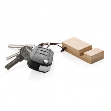 Logo trade reklaamtoote pilt: Standkey bambusest võtmehoidja telefonialus