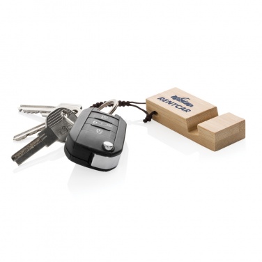 Logo trade reklaamtooted foto: Standkey bambusest võtmehoidja telefonialus